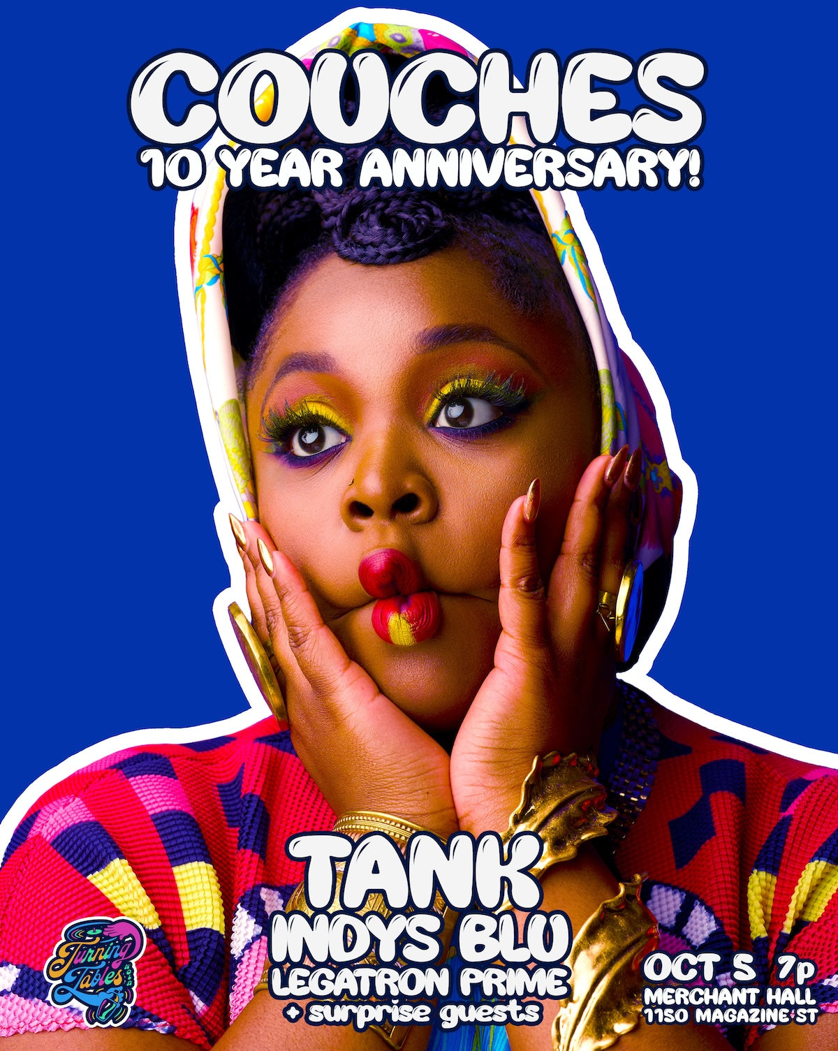 10.5: 10 YEARS of COUCHES ft TARRIONA TANK BALL + special guests